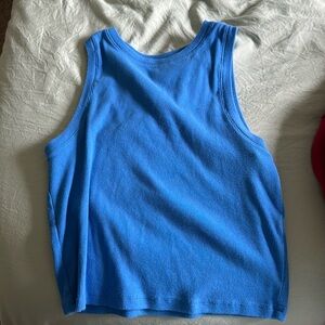 High Neck Blue Tank Top